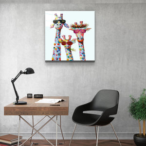 ."Funny Giraffe Family". Designer's Collection Glass Wall Art - ArtDesigna Glass Printing Wall Art
