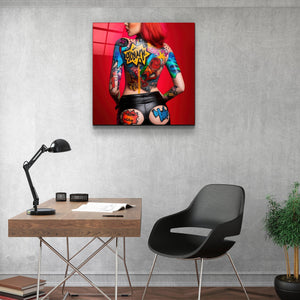 ."Tattooed v6". Designer's Collection Glass Wall Art - ArtDesigna Glass Printing Wall Art