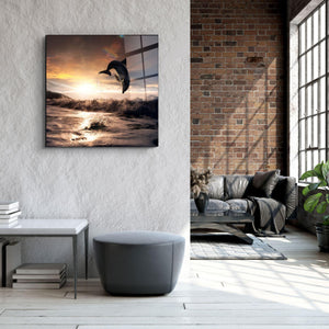 ・"Dolphin"・Glass Wall Art - ArtDesigna Glass Printing Wall Art