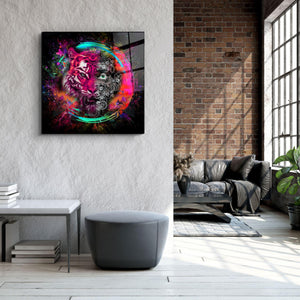 ・"Abstract Tiger"・Glass Wall Art - ArtDesigna Glass Printing Wall Art
