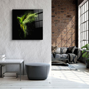 ・"Green Parrot"・Glass Wall Art - ArtDesigna Glass Printing Wall Art