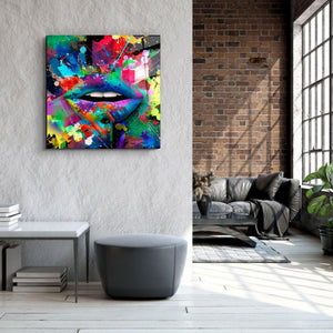 ・"Abstract Lips"・Glass Wall Art - ArtDesigna Glass Printing Wall Art
