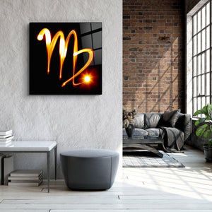."Virgo Zodiac Symbol". Glass Wall Art - ArtDesigna Glass Printing Wall Art