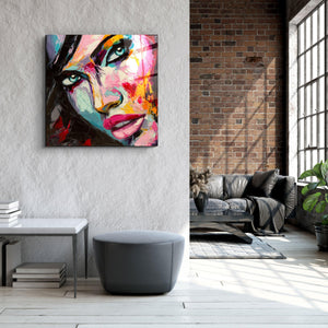 ・"Abstract Woman Portrait V2"・Glass Wall Art - ArtDesigna Glass Printing Wall Art