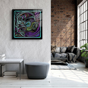 ・"Rainbow Line Faces"・Glass Wall Art - ArtDesigna Glass Printing Wall Art