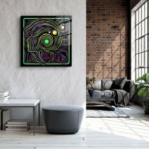 ・"Rainbow Line Faces V9"・Glass Wall Art - ArtDesigna Glass Printing Wall Art