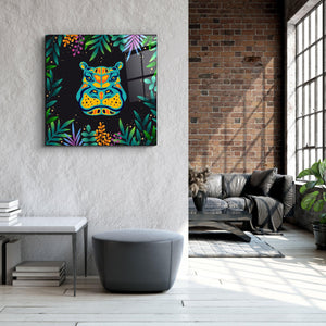 ・"Animal Republic-Hippo"・Designers Collection Glass Wall Art - ArtDesigna Glass Printing Wall Art