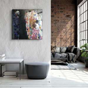 ."Gustav Klimt's Death and Life (1910-1915)". Glass Wall Art - ArtDesigna Glass Printing Wall Art