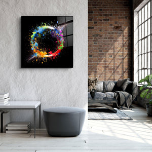 ."Paint Splash Ring". Designer's Collection Glass Wall Art - ArtDesigna Glass Printing Wall Art