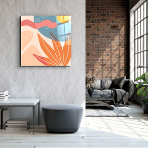 ."Terracota Abstract Flowers V2". Designer's Collection Glass Wall Art - ArtDesigna Glass Printing Wall Art
