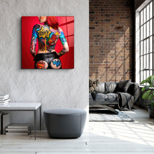 ."Tattooed v6". Designer's Collection Glass Wall Art - ArtDesigna Glass Printing Wall Art