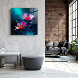 ."Flowers". Secret World Collection Glass Wall Art - ArtDesigna Glass Printing Wall Art