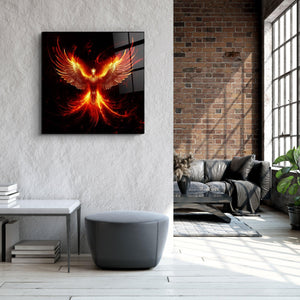 ."Phoenix - Guard of the Secret World". Designers Collection Glass Wall Art - ArtDesigna Glass Printing Wall Art