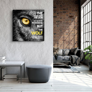・"Be A Wolf"・Designers Collection Glass Wall Art - ArtDesigna Glass Printing Wall Art