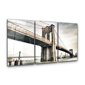 ・"Brooklyn Bridge - Trio"・Glass Wall Art - ArtDesigna Glass Printing Wall Art
