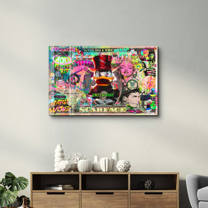 Glass wall art by Artdesigna titled "The World is Yours" featuring vibrant glass design by Mr. Pablo Costa.