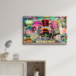 Glass wall art by Artdesigna titled "The World is Yours" featuring vibrant glass design by Mr. Pablo Costa.
