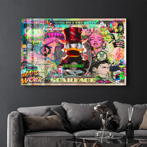 Glass wall art by Artdesigna titled "The World is Yours" featuring vibrant glass design by Mr. Pablo Costa.