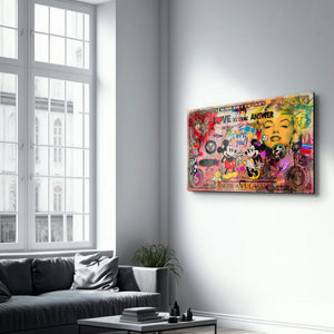 Glass wall art by Artdesigna titled "The World is Yours" featuring vibrant glass design by Mr. Pablo Costa.