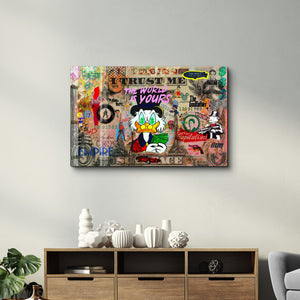 Glass wall art by Artdesigna titled "The World is Yours" featuring vibrant glass design by Mr. Pablo Costa.
