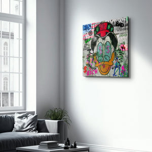 Glass wall art by Artdesigna titled "The World is Yours" featuring vibrant glass design by Mr. Pablo Costa.