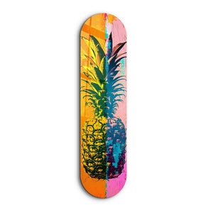 Ananas Pink Orange| Glass Wall Art - Artdesigna