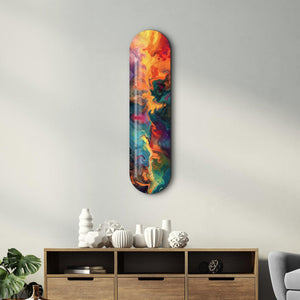 Abstract Paint Waves V3 | Glass Wall Art - Artdesigna