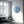 Blue Terrazzo | Rounded Glass Wall Art - Artdesigna