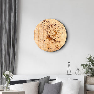 ・"Stone with Crystals - Yellow"・Rounded Glass Wall Art - ArtDesigna Glass Printing Wall Art
