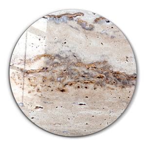 ・"Travertine - Original "・Rounded Glass Wall Art - ArtDesigna Glass Printing Wall Art