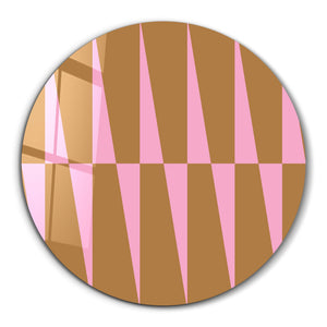 Pembe Kanyon – Yuvarlak Cam Duvar Tablosu