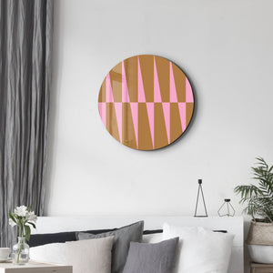 Pembe Kanyon – Yuvarlak Cam Duvar Tablosu