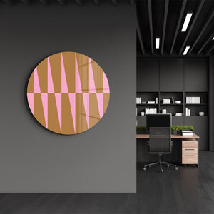 Pembe Kanyon – Yuvarlak Cam Duvar Tablosu
