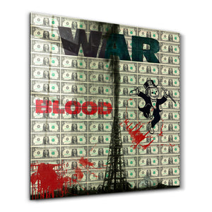 War & Money by Mr. Pablo Costa | Cam Duvar Tablosu