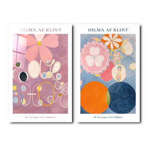 ・"Hilma Af Klint-Duo"・Designer's Collection Glass Wall Art - ArtDesigna Glass Printing Wall Art