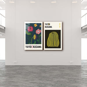 ・"Yayoi Kusama-Duo"・Designer's Collection Glass Wall Art - ArtDesigna Glass Printing Wall Art