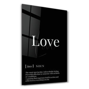 Love | Designers Collection Glass Wall Art - Artdesigna