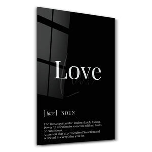 Love | Designers Collection Glass Wall Art - Artdesigna