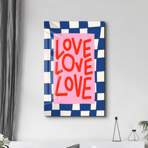 LOVE LOVE LOVE | Glass Wall Art - Artdesigna