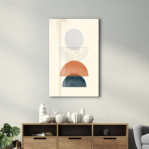 Yumuşak Nötr Tonlarda Uyum - Cam Duvar Tablosu