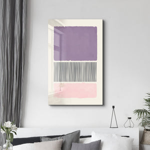 Lavanta ve Pembe Soyut Bloklar - Cam Duvar Tablosu