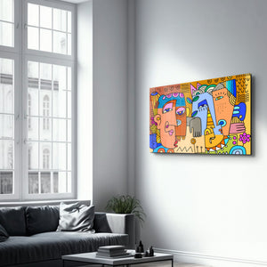Kentsel Pop-Art Tarzında Eğlenceli Portreler - Cam Duvar Tablosu