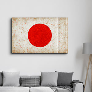 Japonya Bayrağı Boya Sıçrama Efektli - Cam Duvar Tablosu
