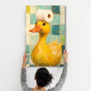 Banyo Zamanı Quack-Up – Cam Duvar Tablosu