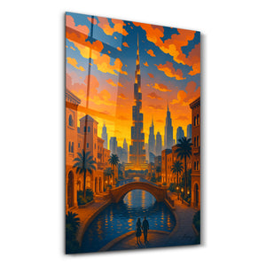 Altın Dubai – HMZ'den Cam Duvar Tablosu