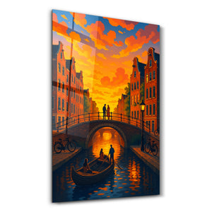 Amsterdam Işıltısı – HMZ'den Cam Duvar Tablosu