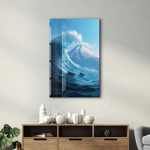 Tsunami ve Fuji – Cam Duvar Tablosu