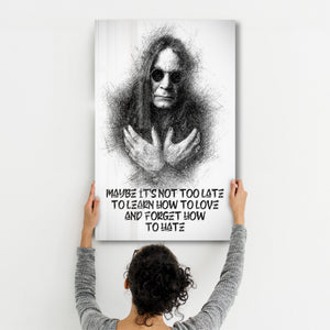 Ozzy Osbourne Aşk ve Nefret Alıntı Taslağı – Cam Duvar Tablosu