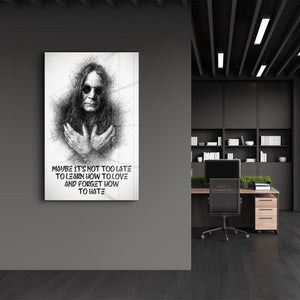 Ozzy Osbourne Aşk ve Nefret Alıntı Taslağı – Cam Duvar Tablosu
