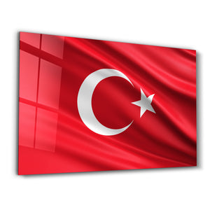 Türk Bayrağı - Cam Duvar Tablosu